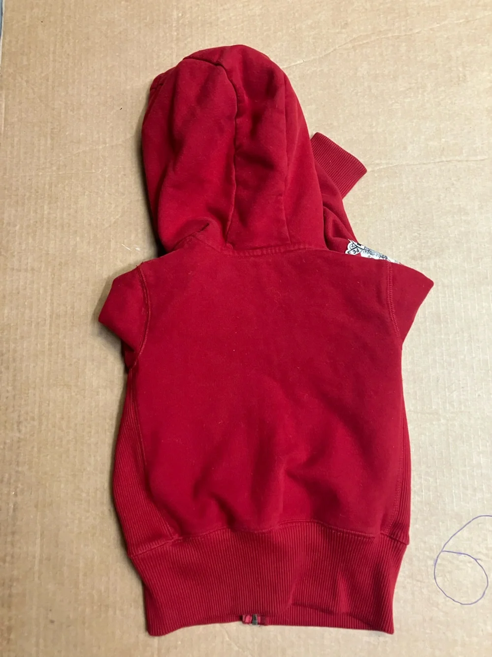 Ralph Lauren Red Hooded Zip-Up Sweatshirt with Sherpa Lining